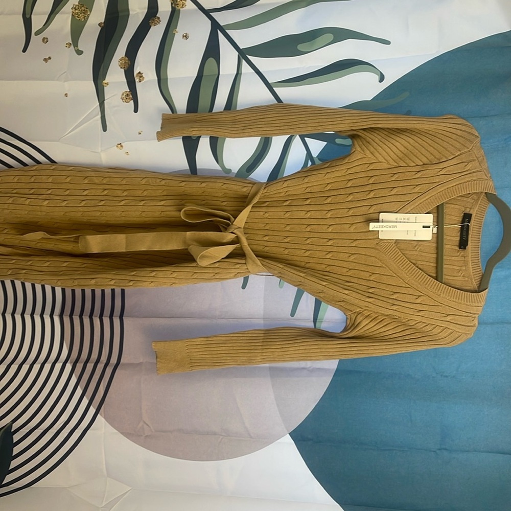 Camel color sweater dress, new with tags